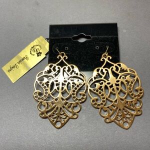 Premier Designs Darcy gold filigree statement earrings